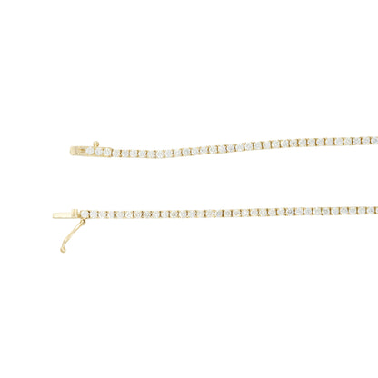 14k Yellow Gold 7.02ctw Round Brilliant Diamond Tennis Necklace