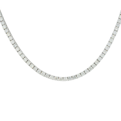 14k White Gold 11.66ctw Round Brilliant Cut Diamond Tennis Necklace