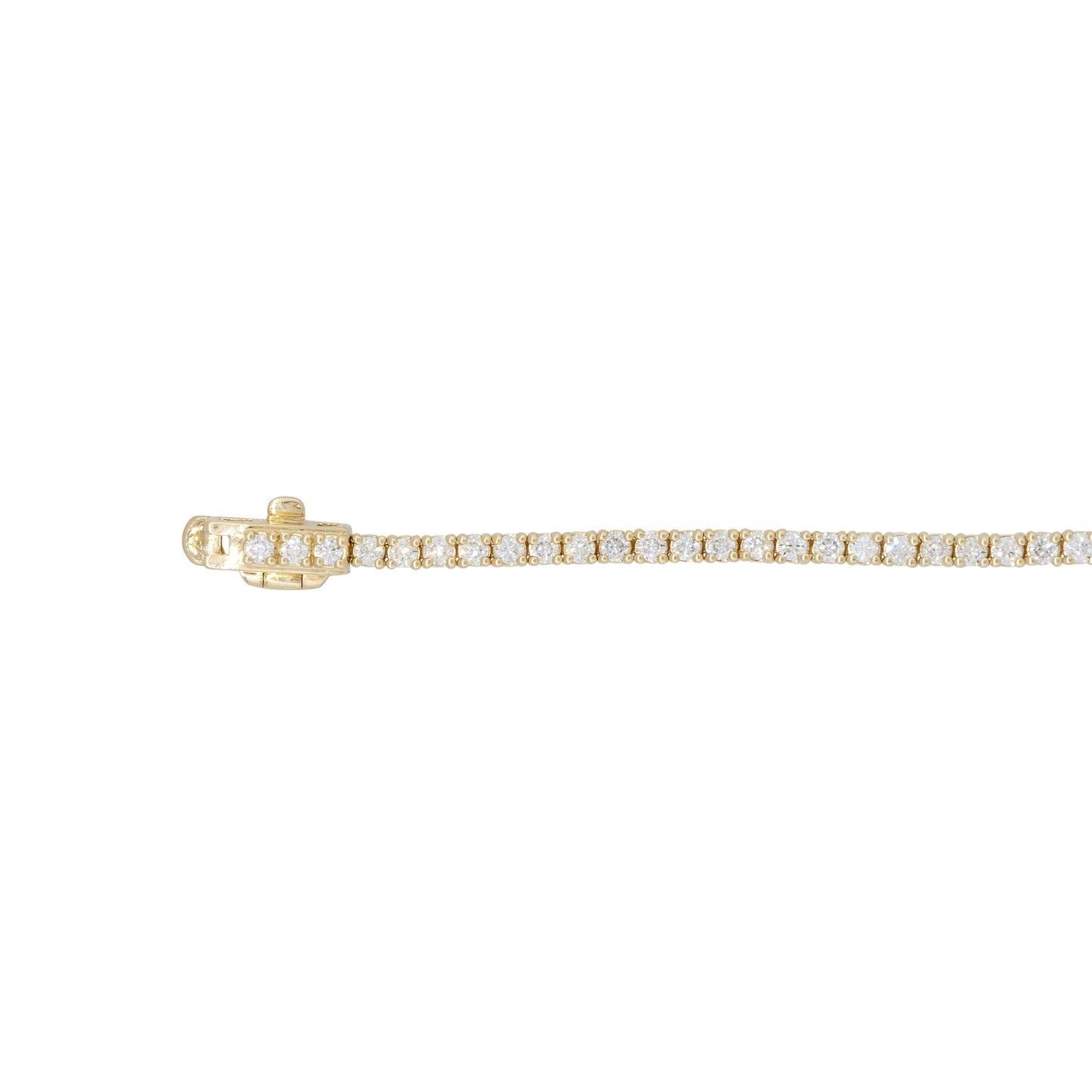 14k Yellow Gold 1.51ct Round Brilliant Cut Diamond Tennis Bracelet