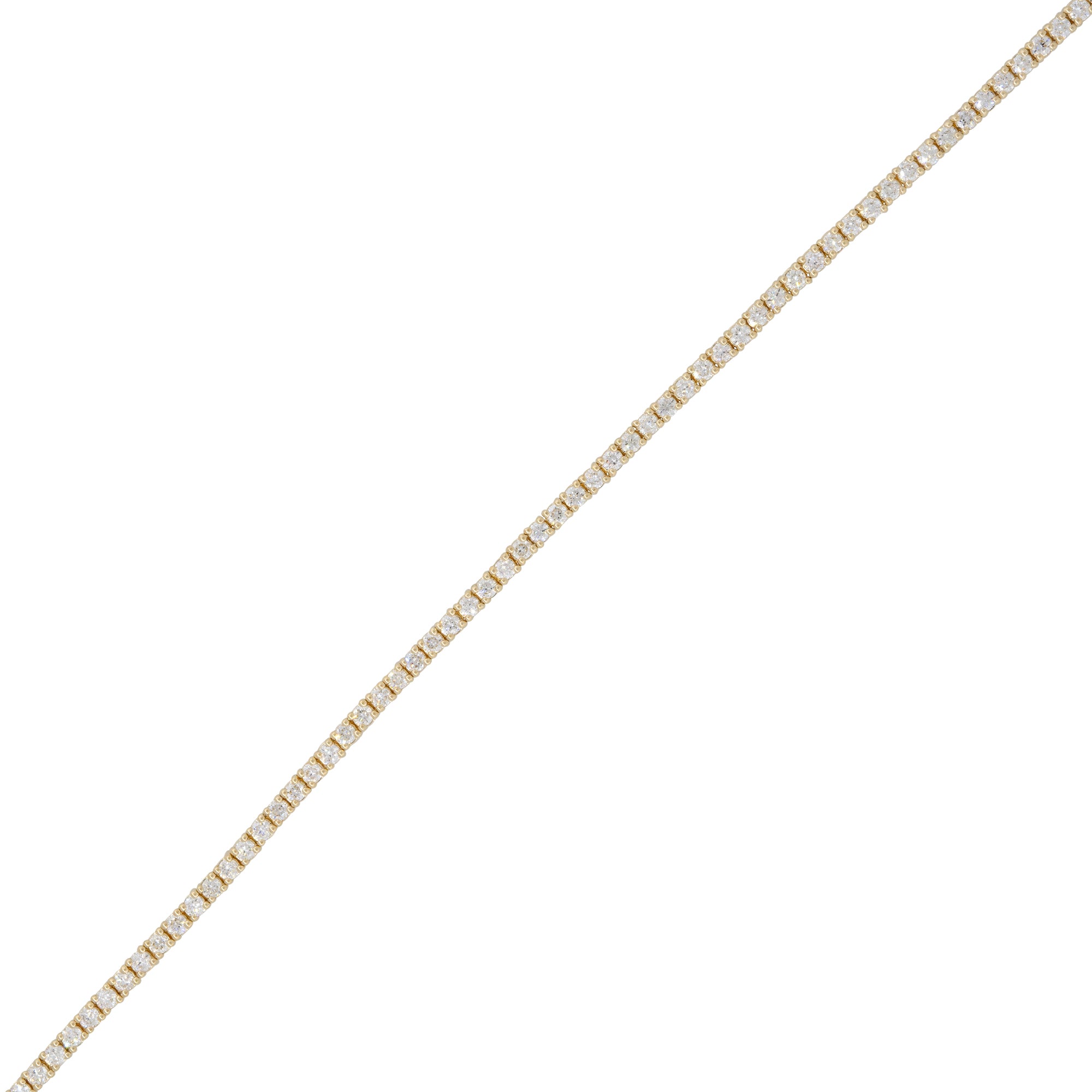 14k Yellow Gold 1.51ct Round Brilliant Cut Diamond Tennis Bracelet