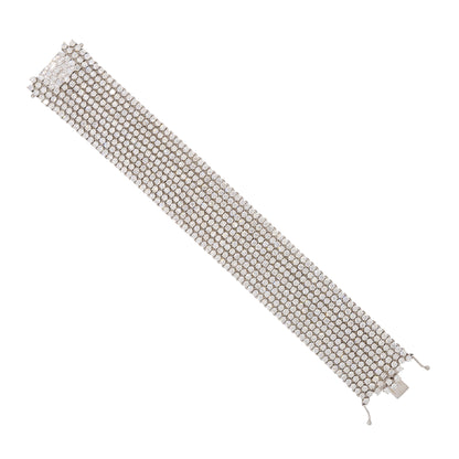 18k White Gold 27.9ct Diamond 9-Row Tennis Bracelet 