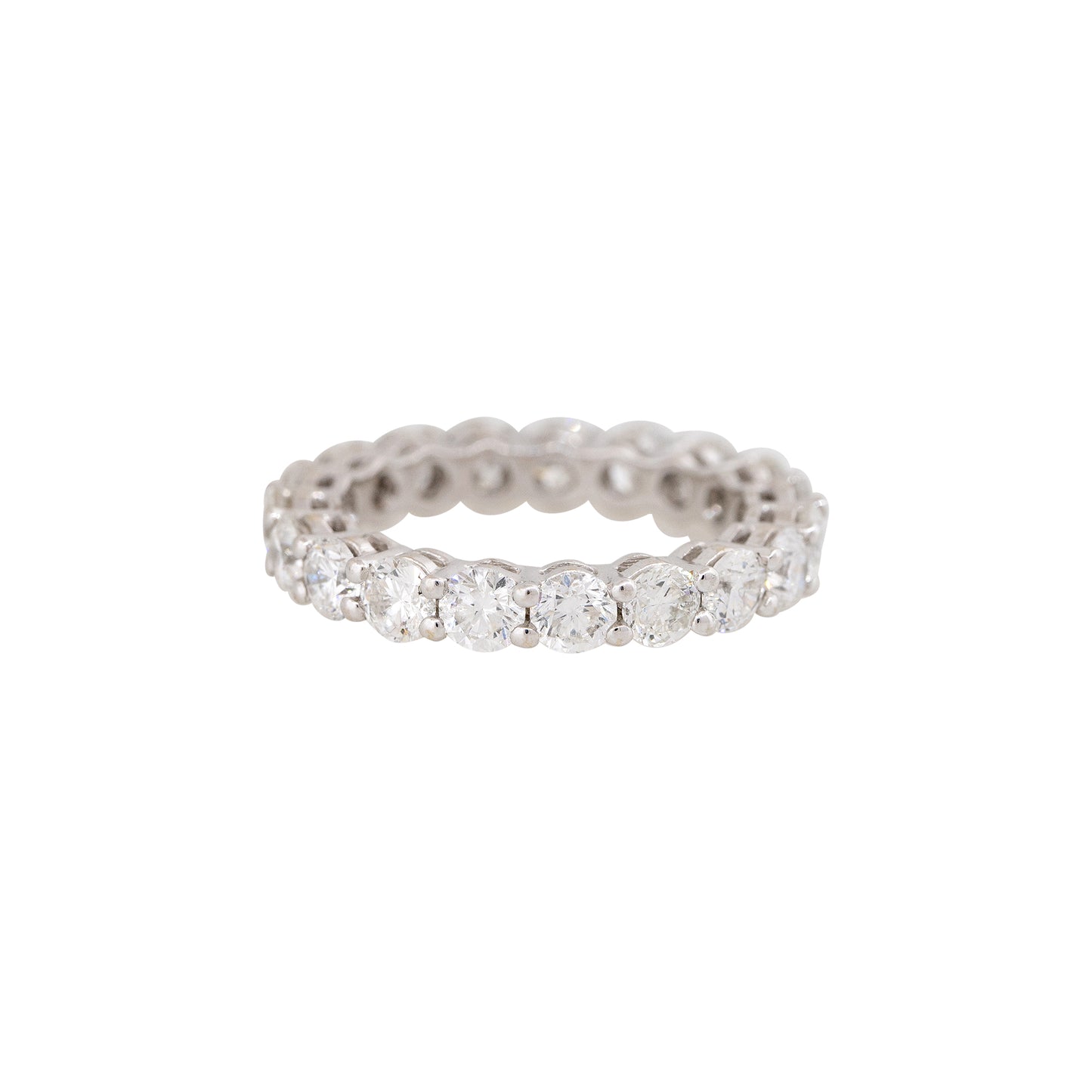 18k White Gold 3.57ctw Round Brilliant Cut Diamond Eternity Ring