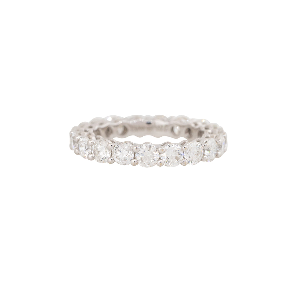18k White Gold 3.57ctw Round Brilliant Cut Diamond Eternity Ring