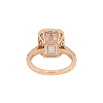 18k Rose Gold 7.90ct Kunzite & 0.27ct Diamond Ring