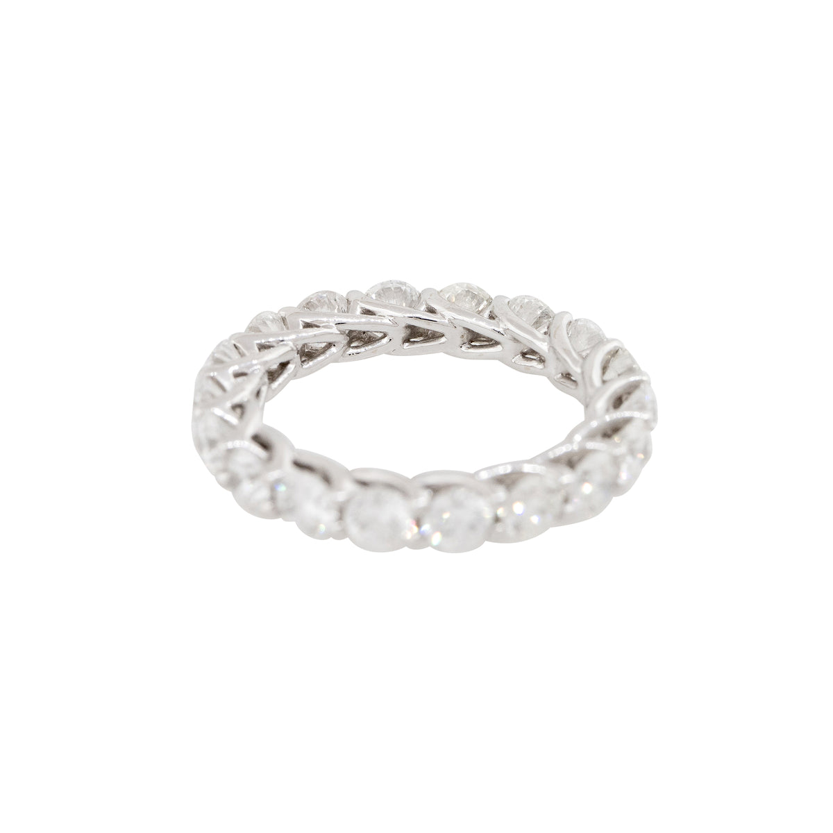 18k White Gold 3.26ctw Round Brilliant Diamond Eternity Band