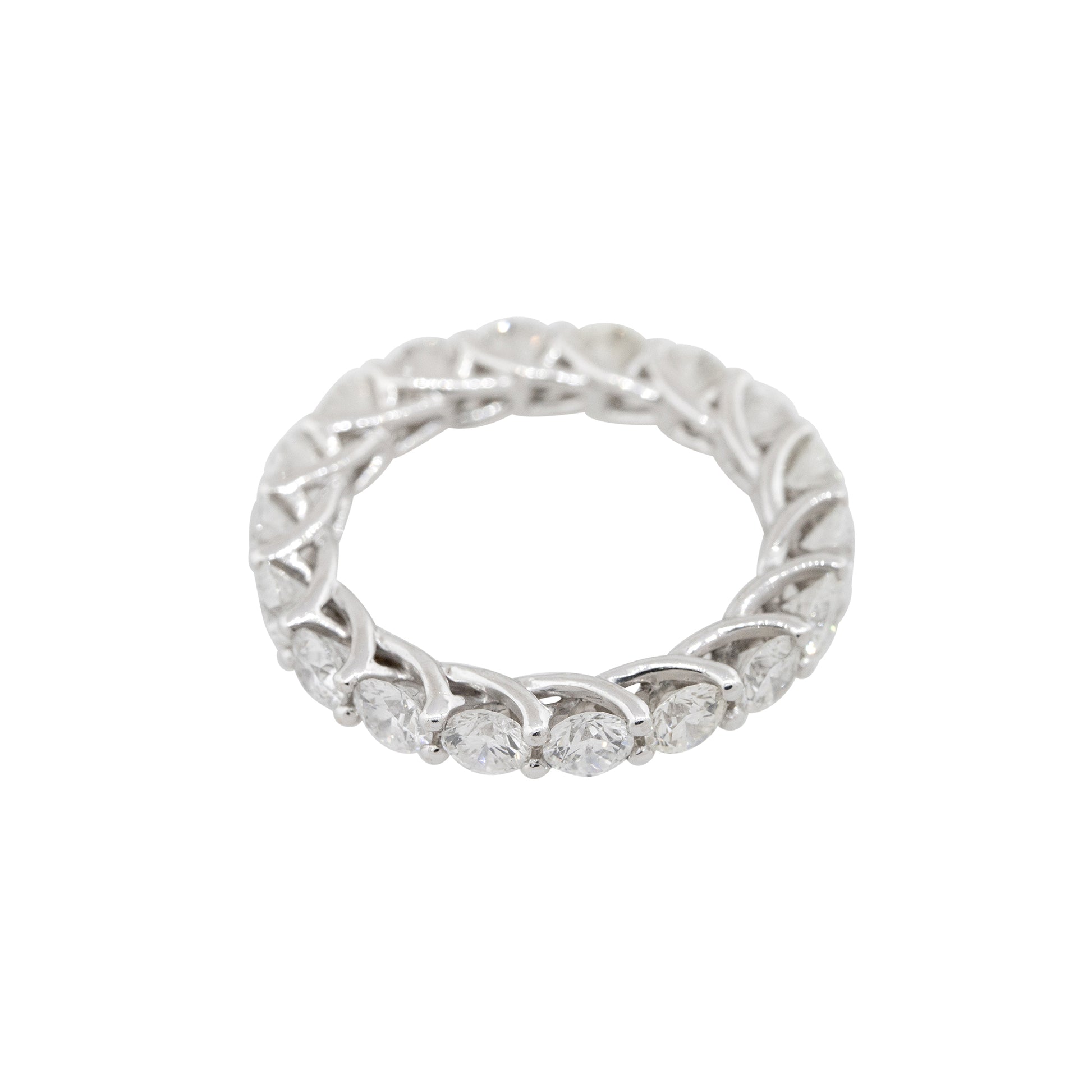 18k White Gold 3.26ctw Round Brilliant Diamond Eternity Band