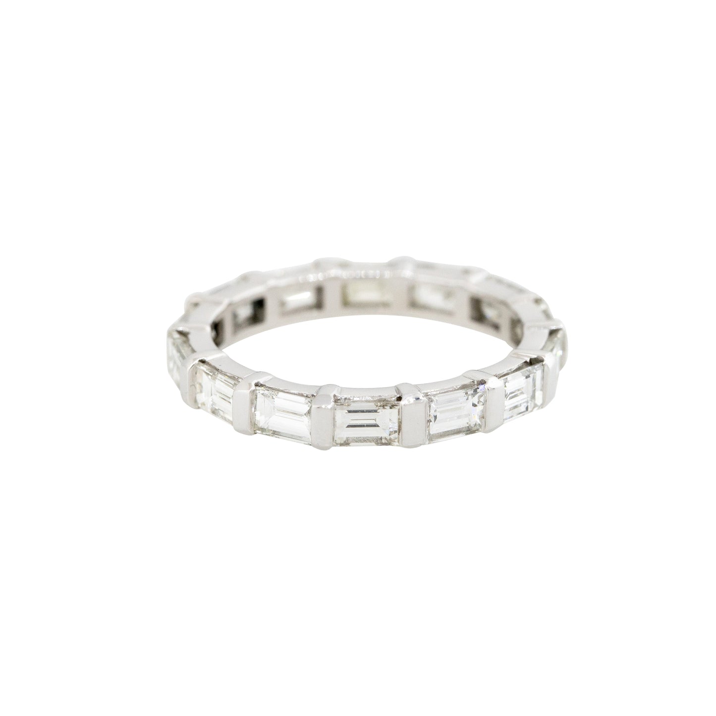 Platinum 1.79ctw Emerald Cut Diamond Eternity Ring