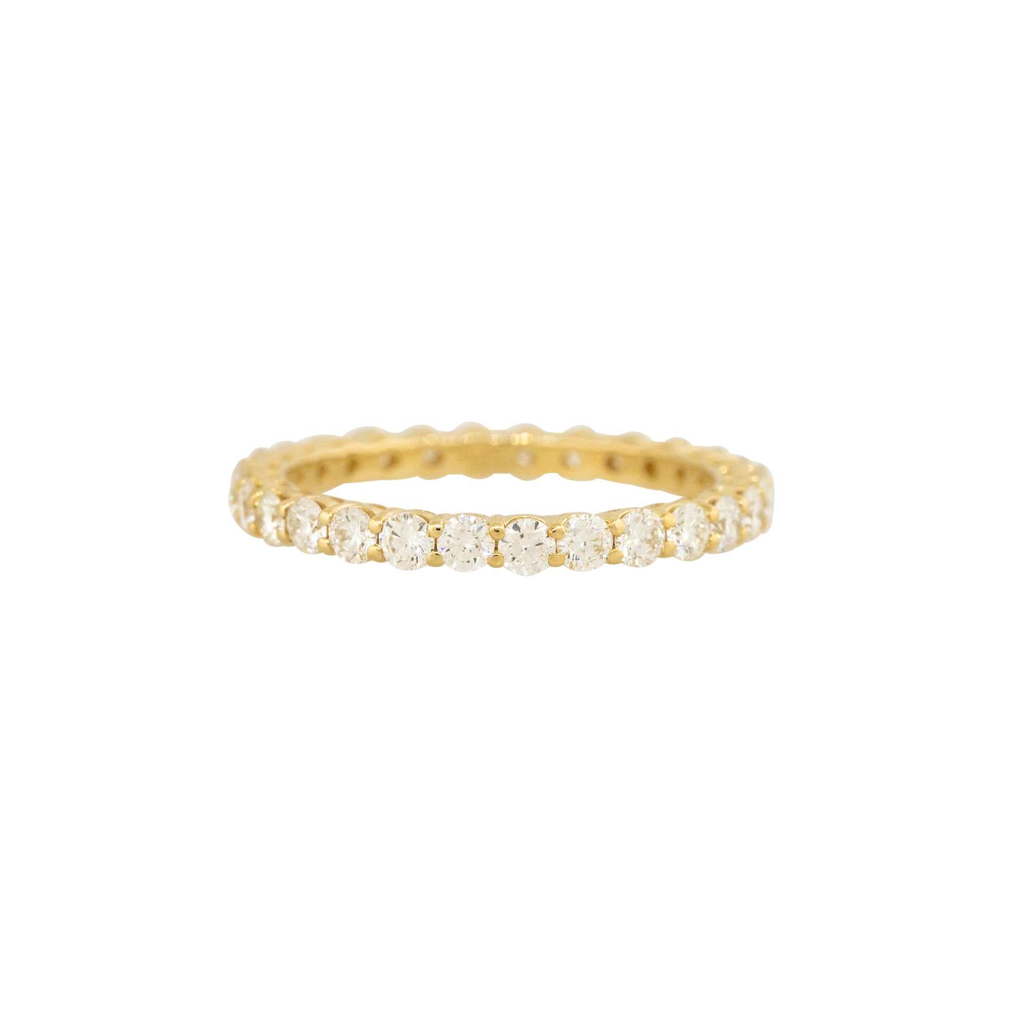 14k Yellow Gold 1.2ctw Round Brilliant Cut Diamond Eternity Ring