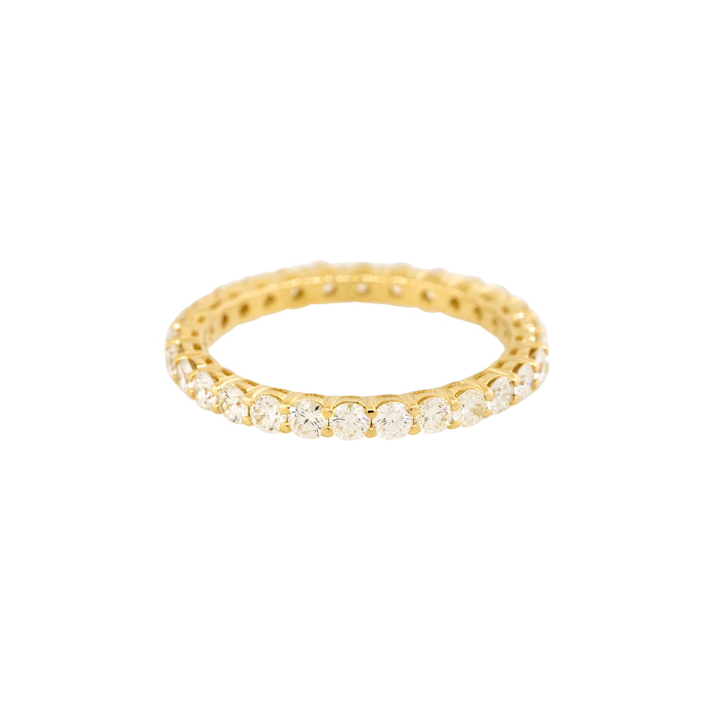 14k Yellow Gold 1.2ctw Round Brilliant Cut Diamond Eternity Ring