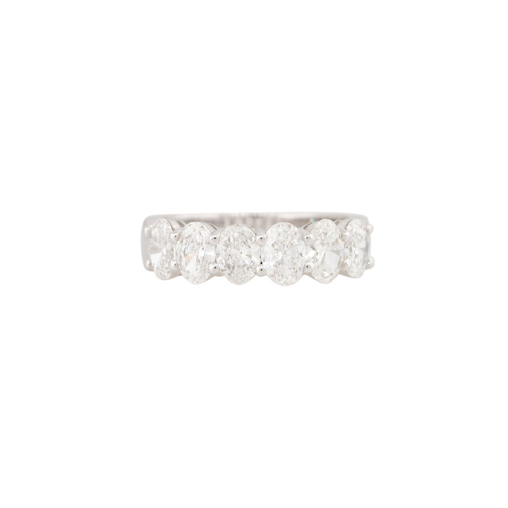 18k White Gold 1.91ctw Oval Shape 6 Diamond Ring