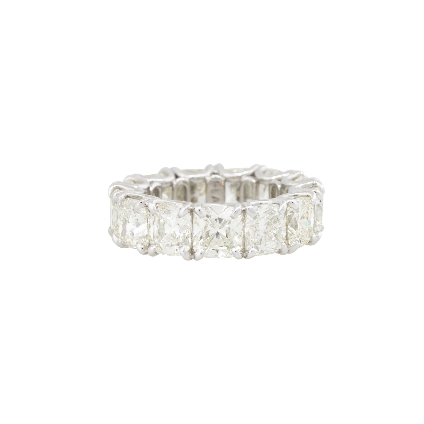 Platinum 13.44ctw Cushion Cut Diamond Eternity Band