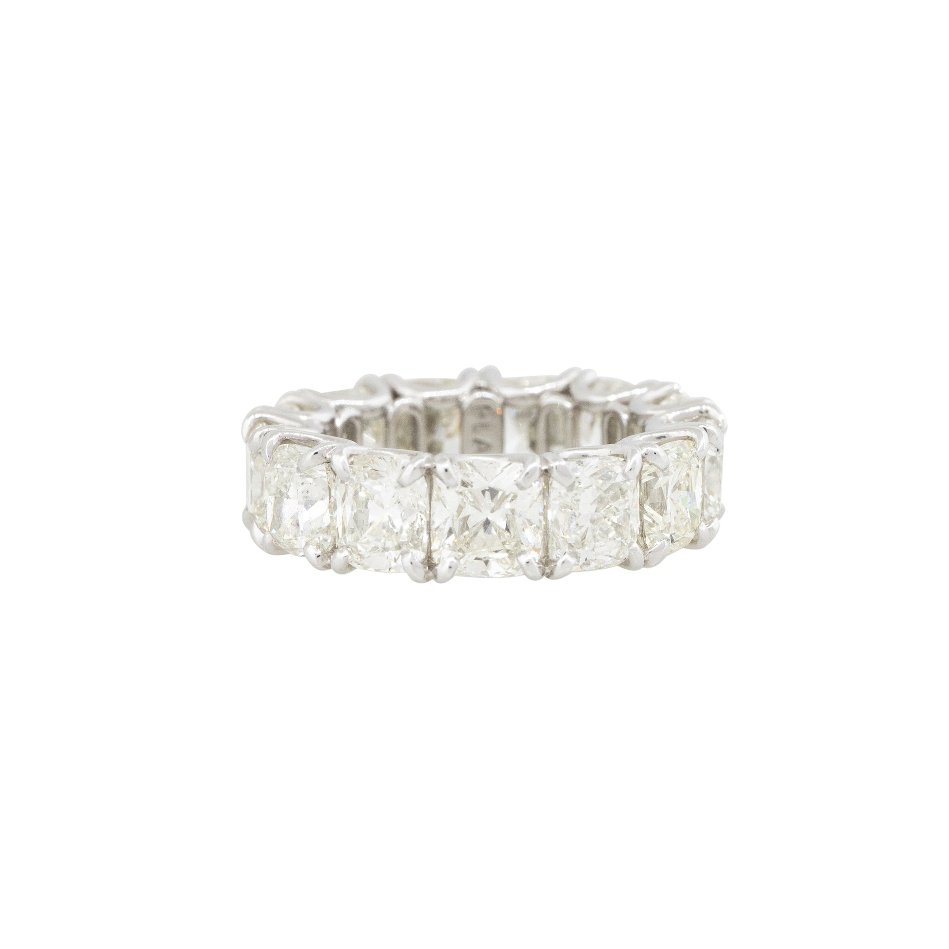 Platinum 13.44ctw Cushion Cut Diamond Eternity Band