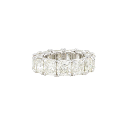 Platinum 13.44ctw Cushion Cut Diamond Eternity Band