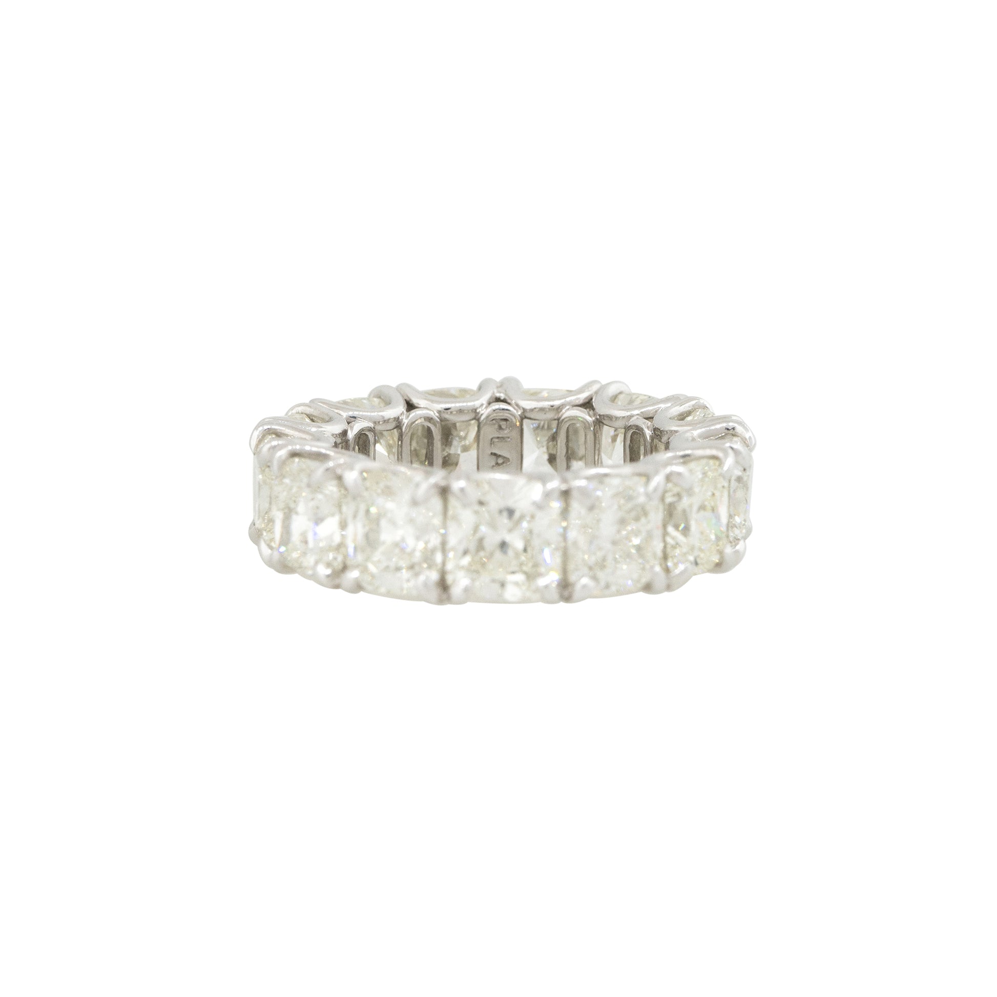 Platinum 13.44ctw Cushion Cut Diamond Eternity Band