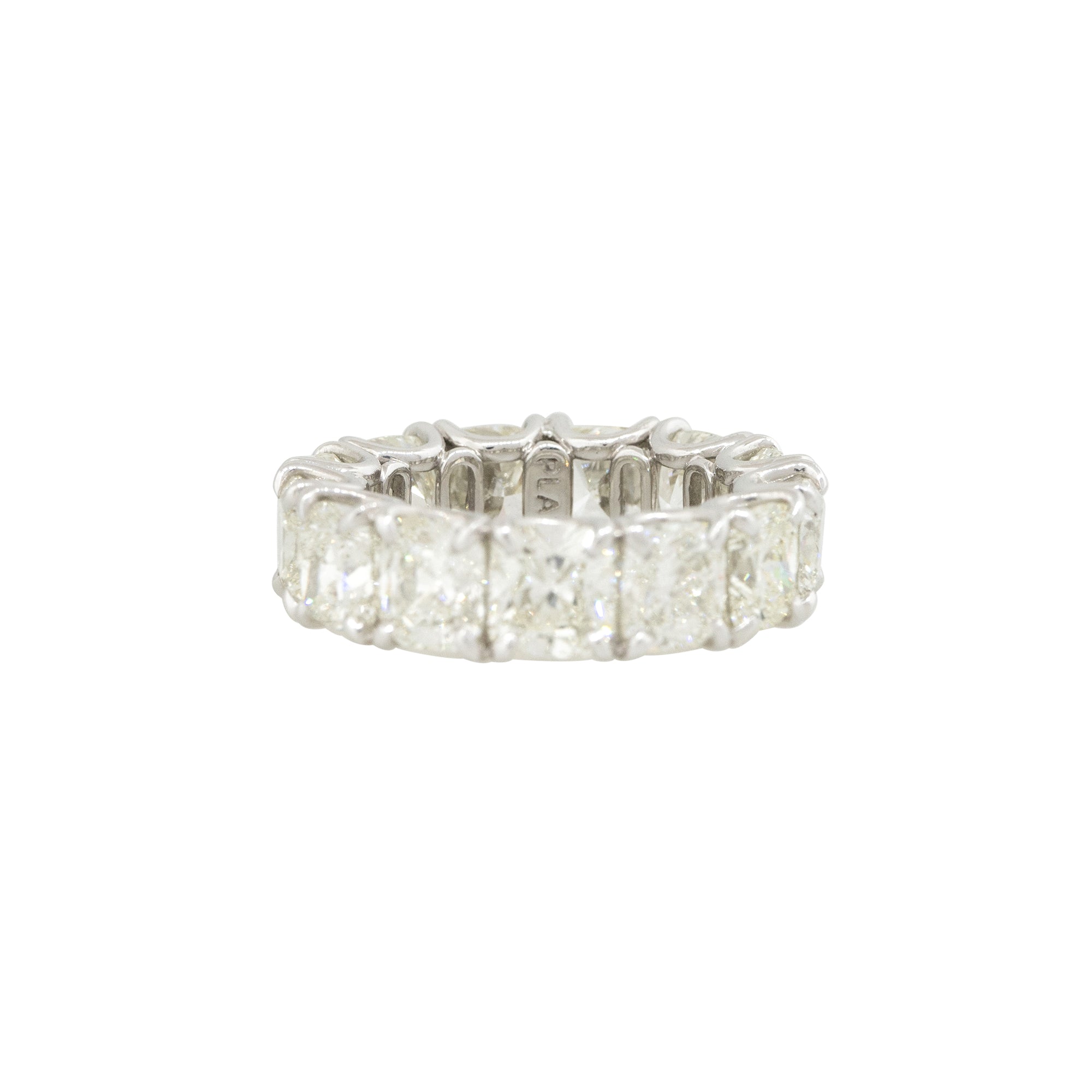 Platinum 13.44ctw Cushion Cut Diamond Eternity Band