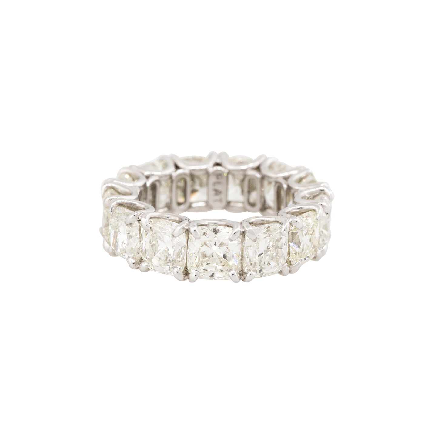 Platinum 13.44ctw Cushion Cut Diamond Eternity Band