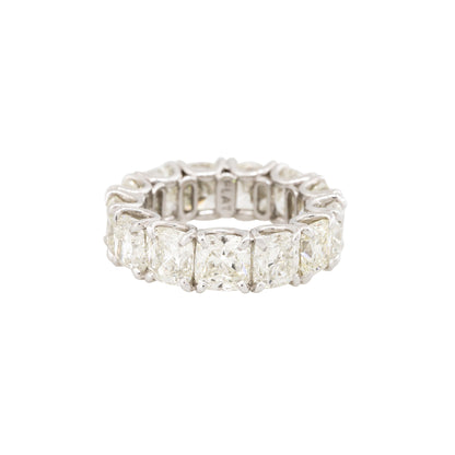 Platinum 13.44ctw Cushion Cut Diamond Eternity Band