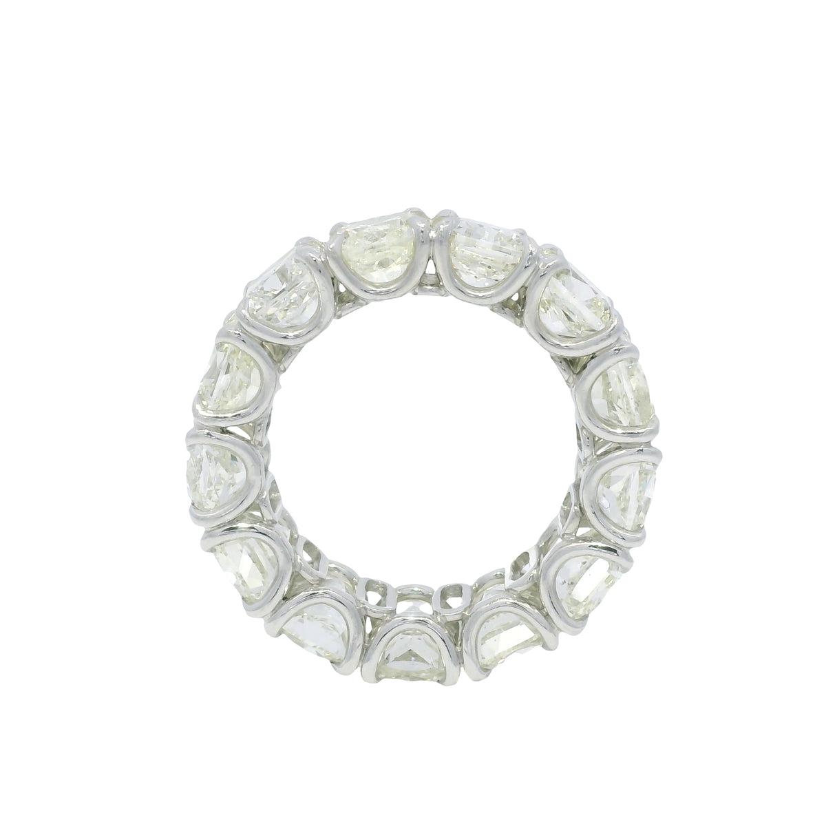 Platinum Natural 13.44 Carat Cushion Cut Diamond Eternity Ring — product photo 10