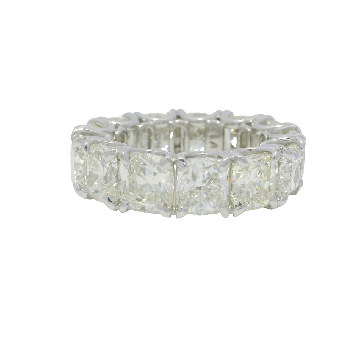 Platinum Natural 13.44 Carat Cushion Cut Diamond Eternity Ring — product photo 4