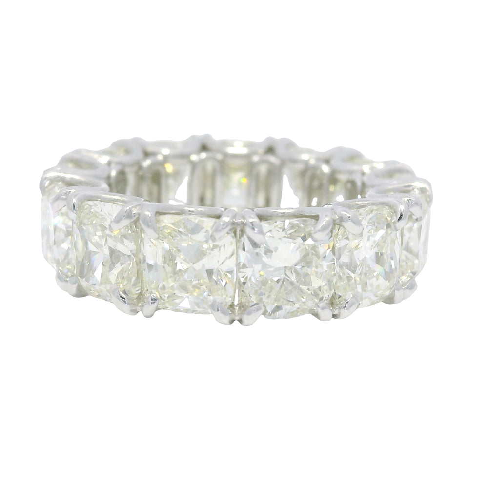 Platinum Natural 13.44 Carat Cushion Cut Diamond Eternity Ring — product photo 1