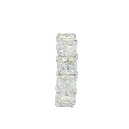 Platinum Natural 13.44 Carat Cushion Cut Diamond Eternity Ring