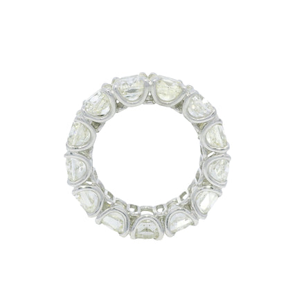 Platinum Natural 13.44 Carat Cushion Cut Diamond Eternity Ring