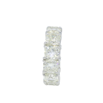 Platinum Natural 13.44 Carat Cushion Cut Diamond Eternity Ring