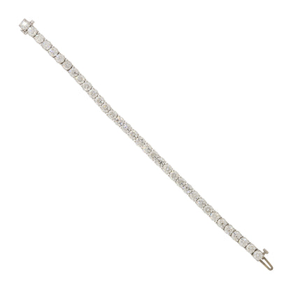 GIA 18k White Gold 17.51ctw Round Brilliant Cut Diamond Tennis Bracelet