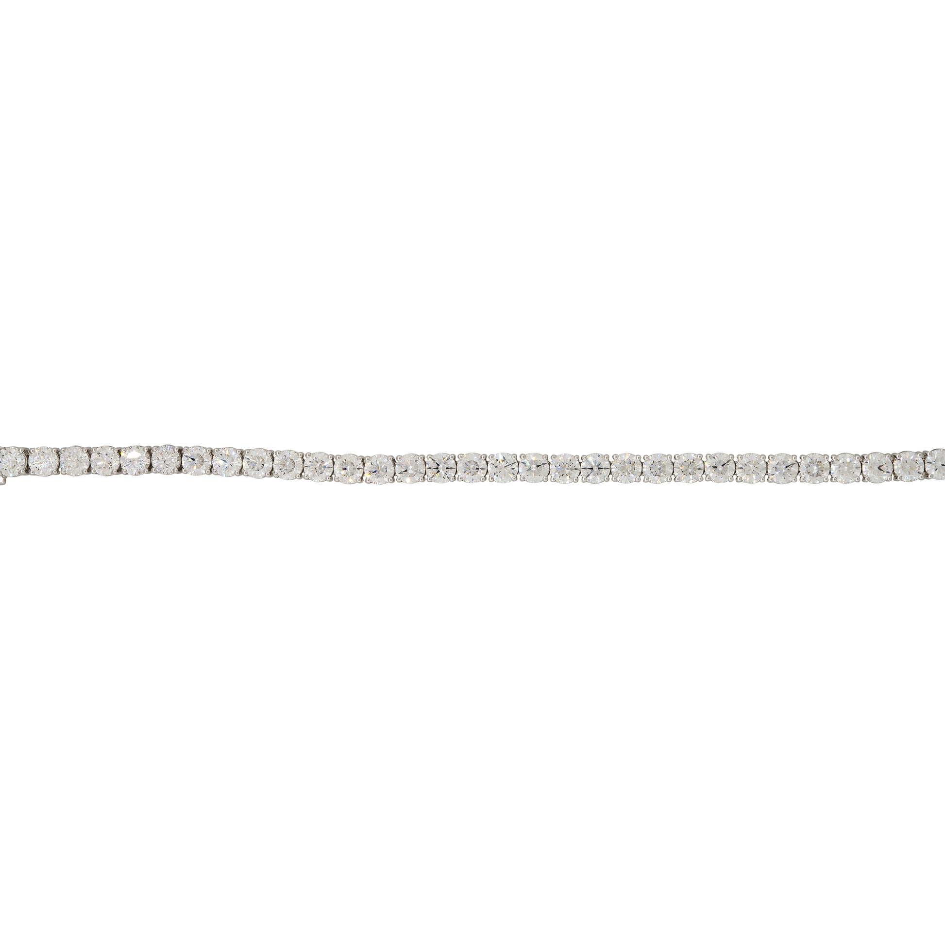 GIA 18k White Gold 17.51ctw Round Brilliant Cut Diamond Tennis Bracelet