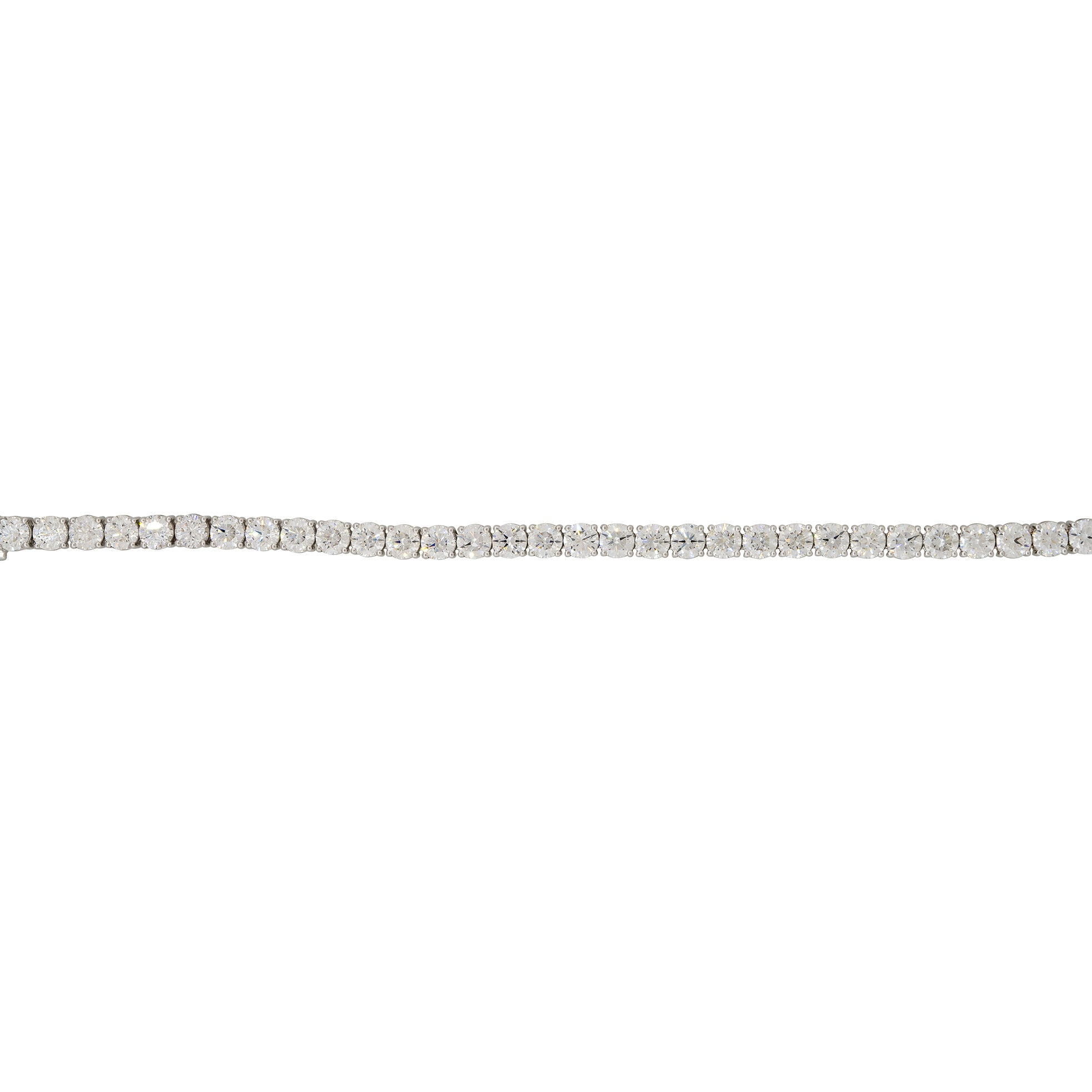GIA 18k White Gold 17.51ctw Round Brilliant Cut Diamond Tennis Bracelet