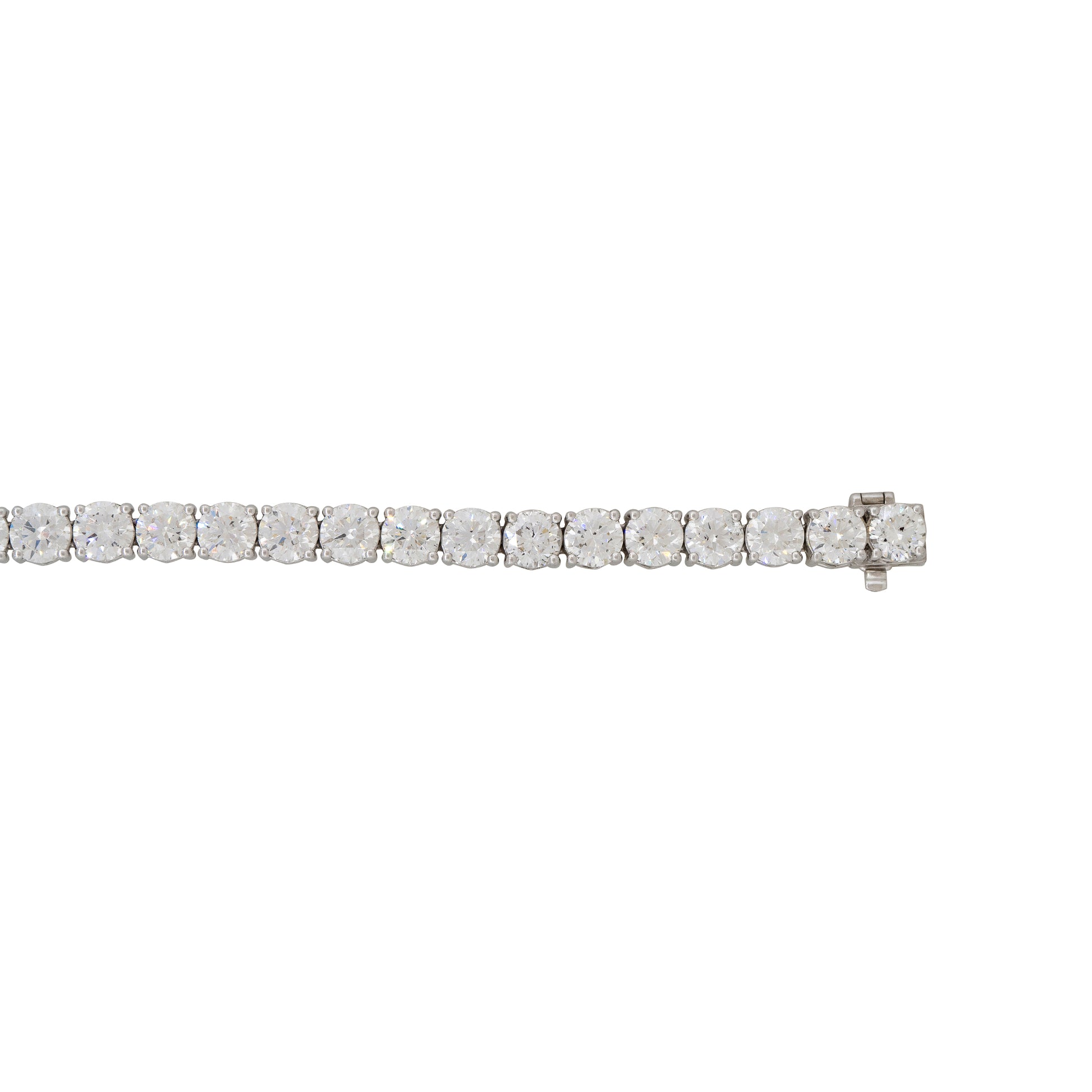 GIA 18k White Gold 17.51ctw Round Brilliant Cut Diamond Tennis Bracelet