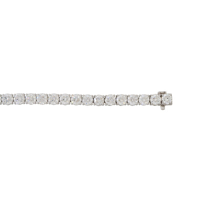 GIA 18k White Gold 17.51ctw Round Brilliant Cut Diamond Tennis Bracelet