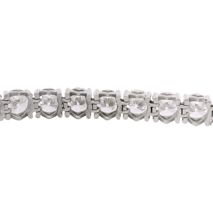 GIA 18k White Gold 17.51 Carat Round Brilliant Cut Diamond Tennis Bracelet