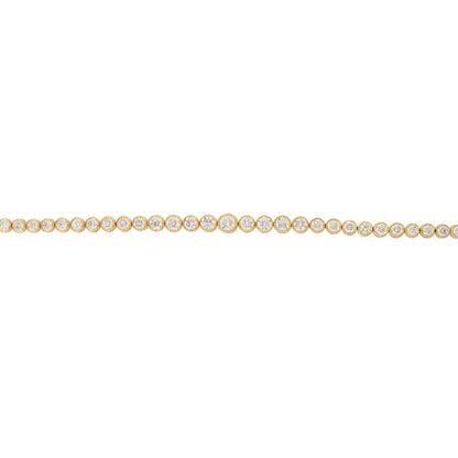 18k Yellow Gold 6.58ctw Graduated Diamond Bezel Set Tennis Bracelet