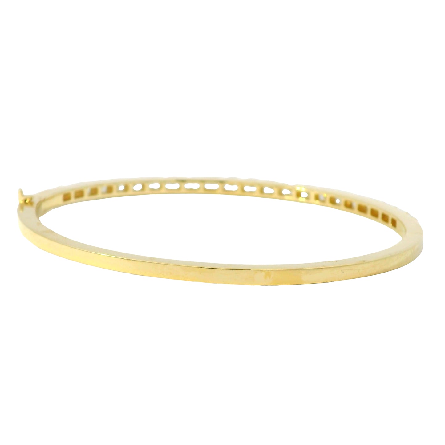 14K Yellow Gold Natural 2.14 Carat Radiant Diamond Bangle Bracelet