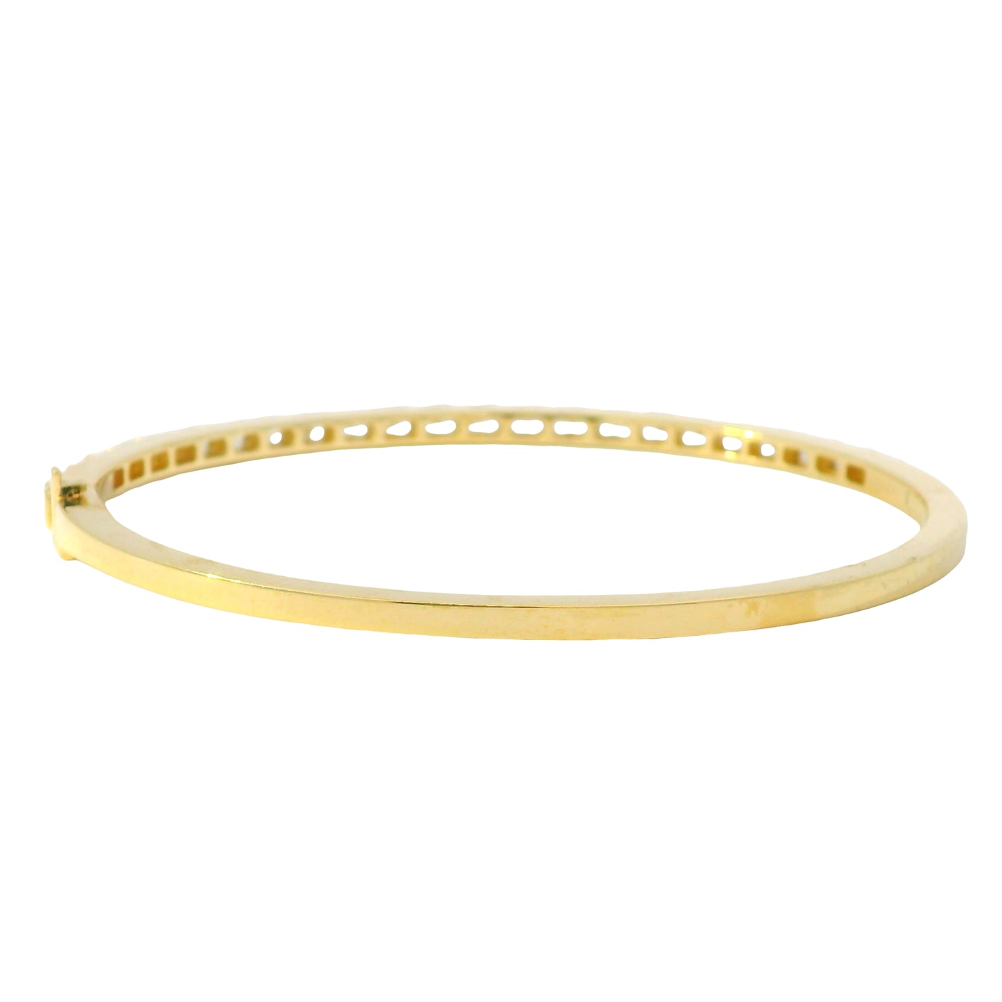 14K Yellow Gold Natural 2.14 Carat Radiant Diamond Bangle Bracelet