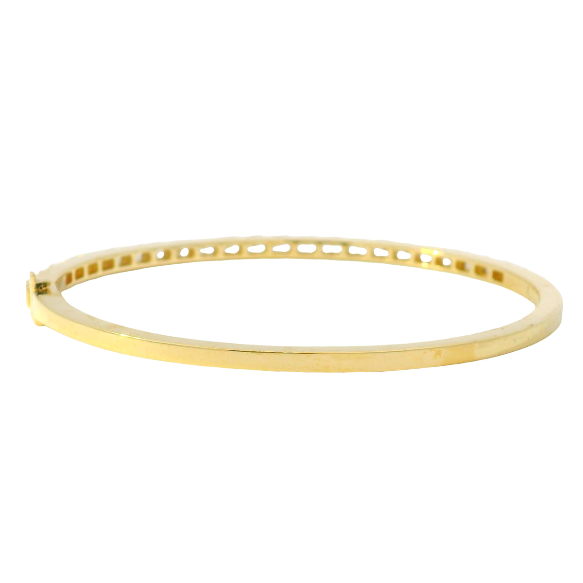 14K Yellow Gold Natural 2.14 Carat Radiant Diamond Bangle Bracelet — product photo 6