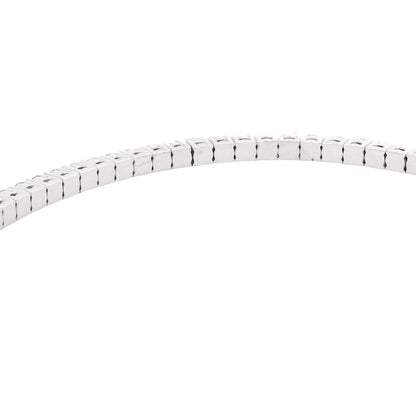 14k White Gold Natural 2.6 Carat Round Brilliant Cut Diamond Flexible Cuff Bracelet