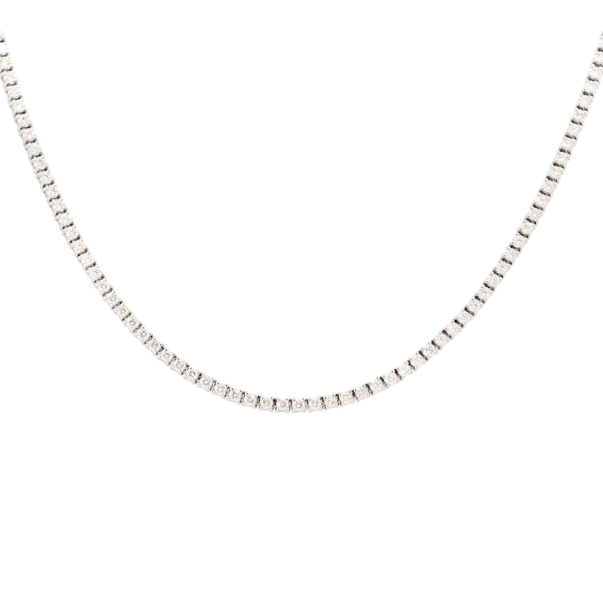 14k White Gold 2.82ctw Round Brilliant cut Diamond Tennis Necklace