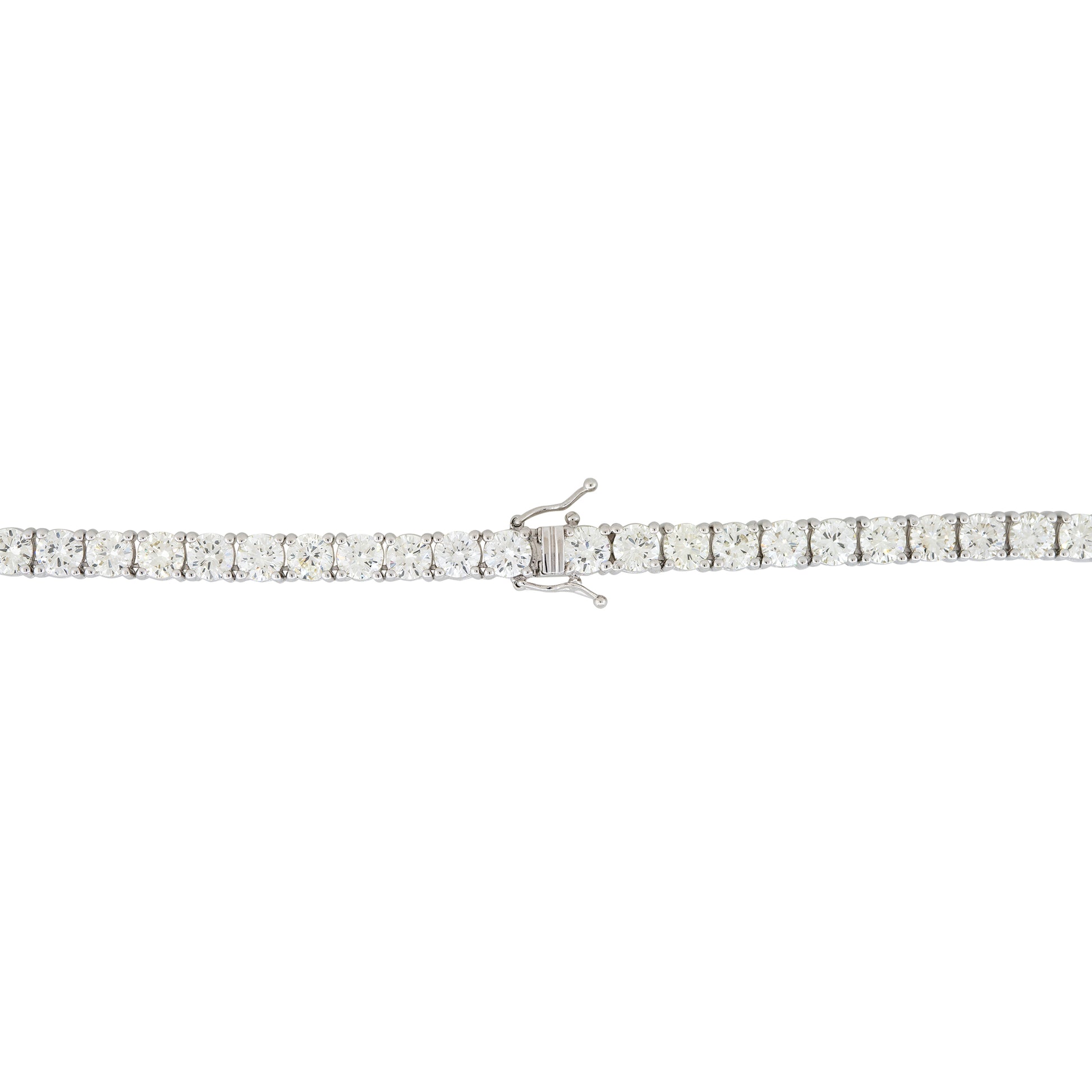 14k White Gold 39.55ctw Round Brilliant Cut Diamond Tennis Necklace