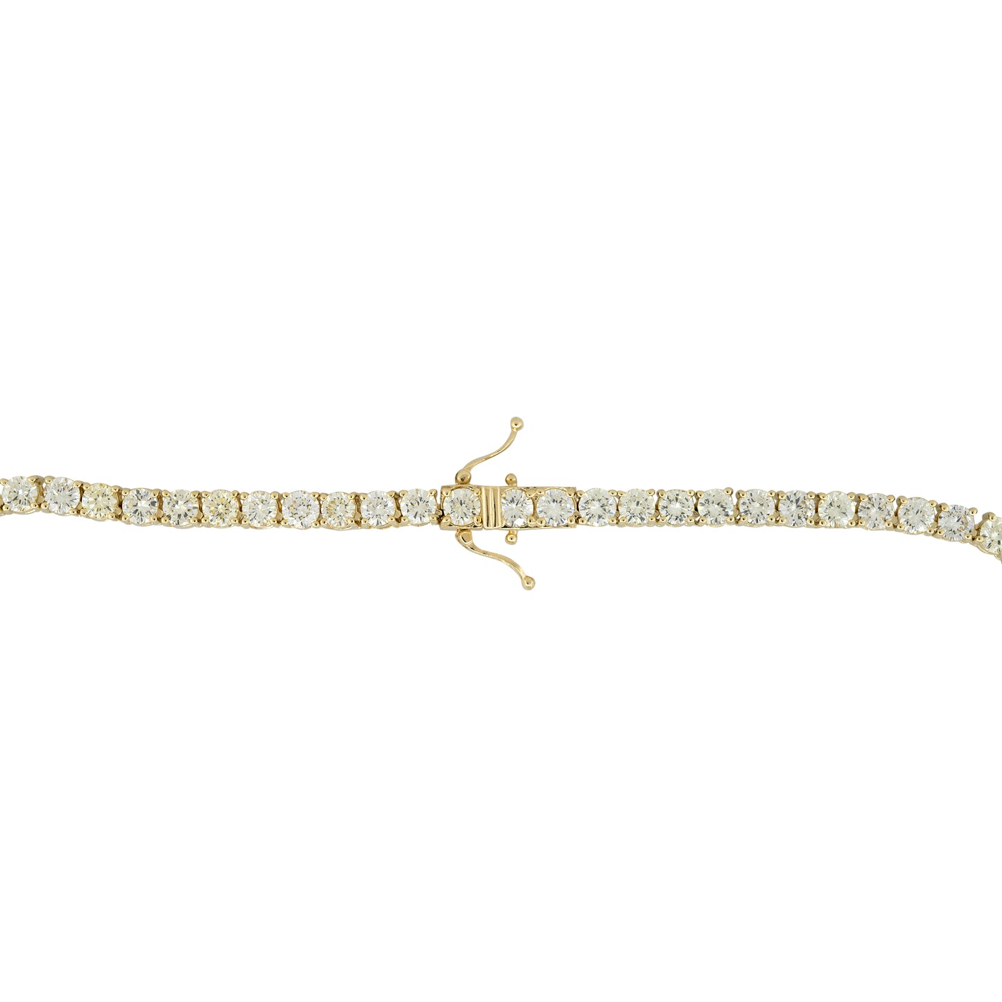14k Yellow Gold 42.15ctw Round Brilliant Cut Diamond Tennis Necklace