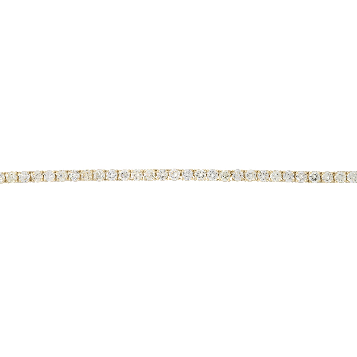 14k Yellow Gold 42.15ctw Round Brilliant Cut Diamond Tennis Necklace