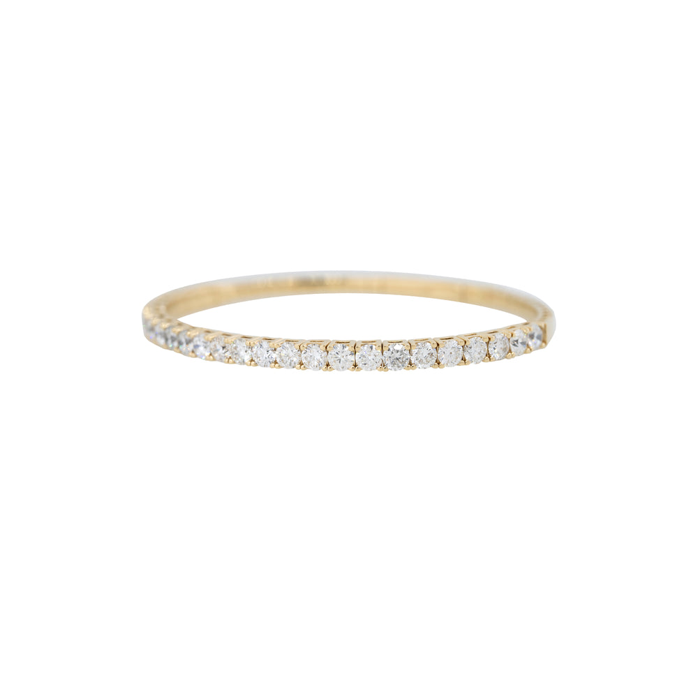 14k Yellow Gold 6.25ctw Round Brilliant Cut Diamond Flexible Bangle Bracelet