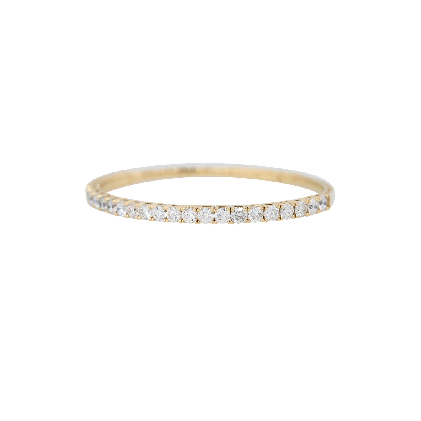 14k Yellow Gold 6.25ctw Round Brilliant Cut Diamond Flexible Bangle Bracelet