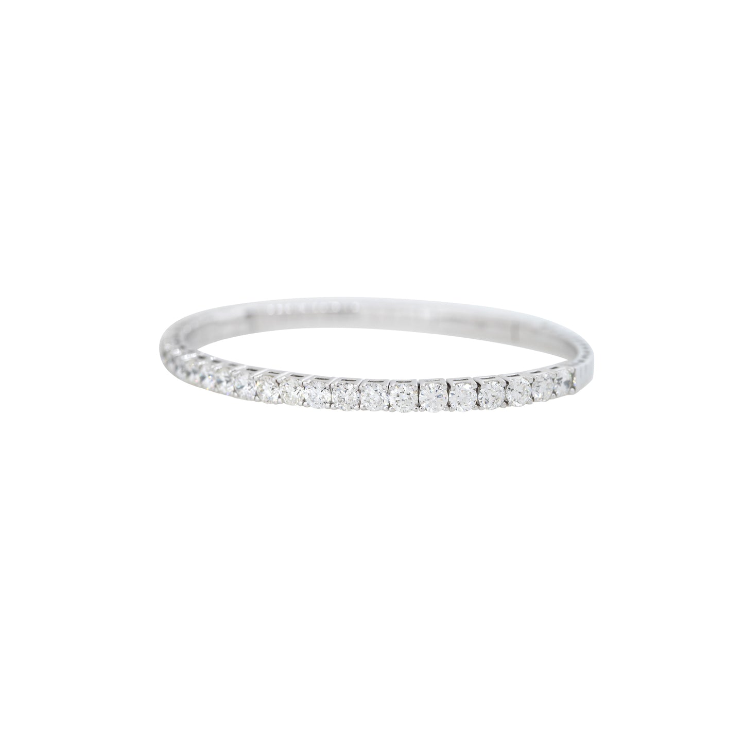 14k White Gold 6.25ctw Round Brilliant Cut Diamond Flexible Bangle Bracelet