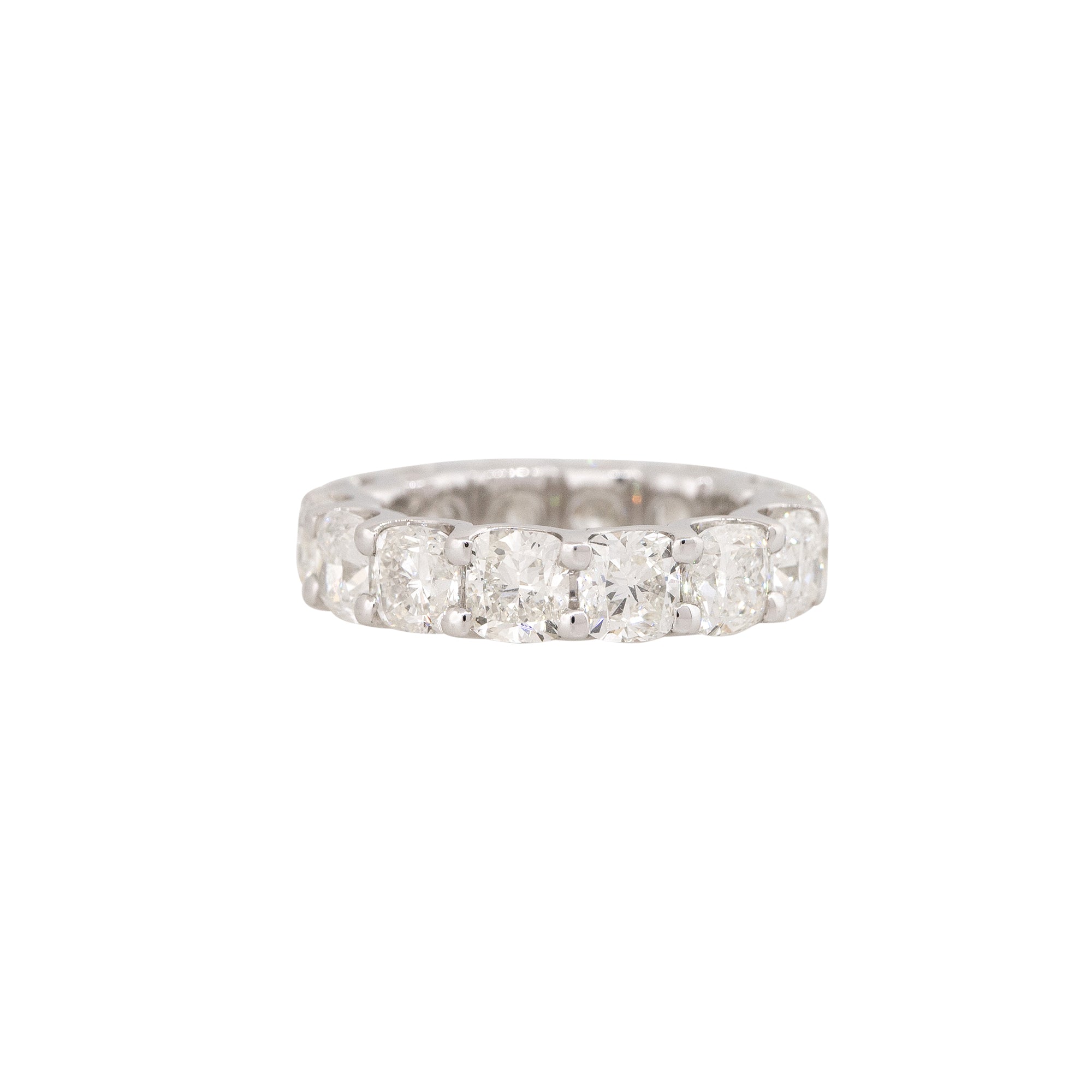 Platinum 7.12ctw Cushion Cut Diamond Eternity Band