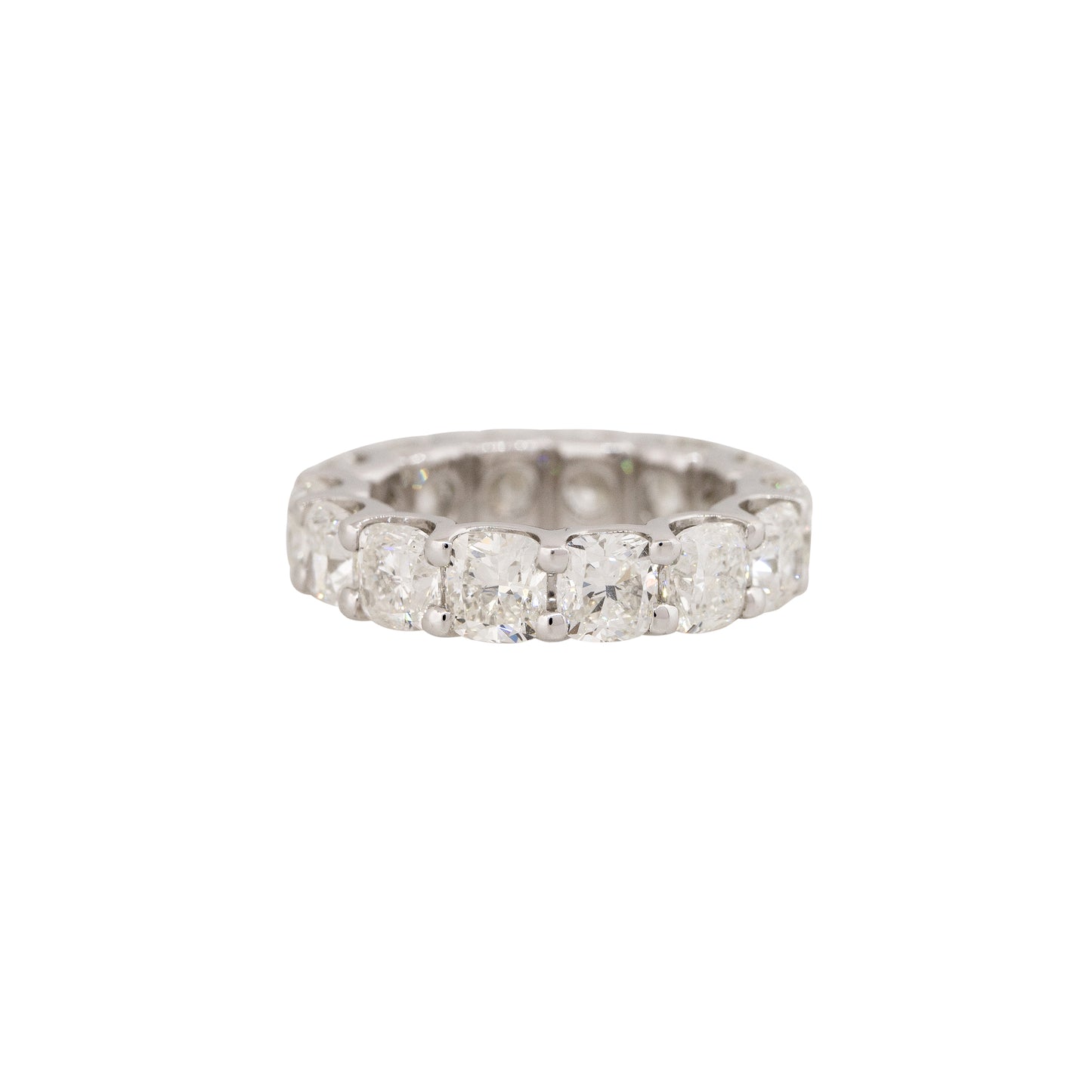 Platinum 7.12ctw Cushion Cut Diamond Eternity Band