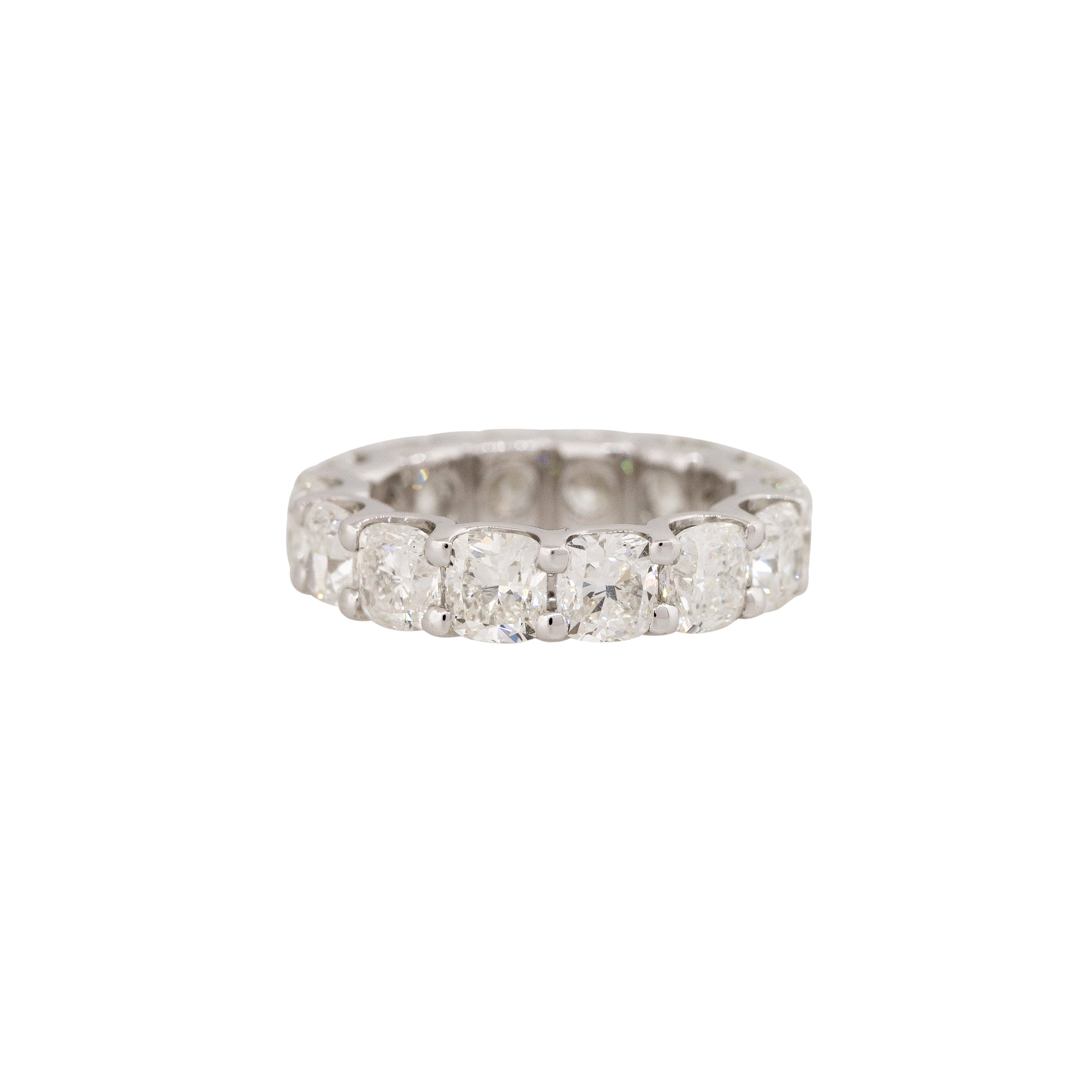 Platinum 7.12ctw Cushion Cut Diamond Eternity Band