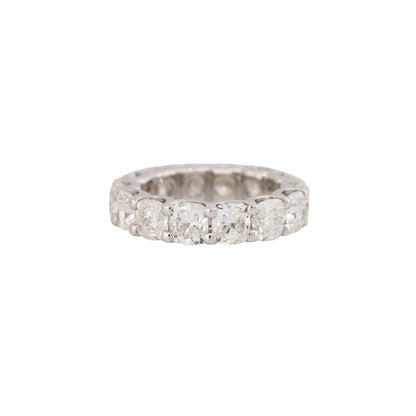 Platinum 7.12ctw Cushion Cut Diamond Eternity Band
