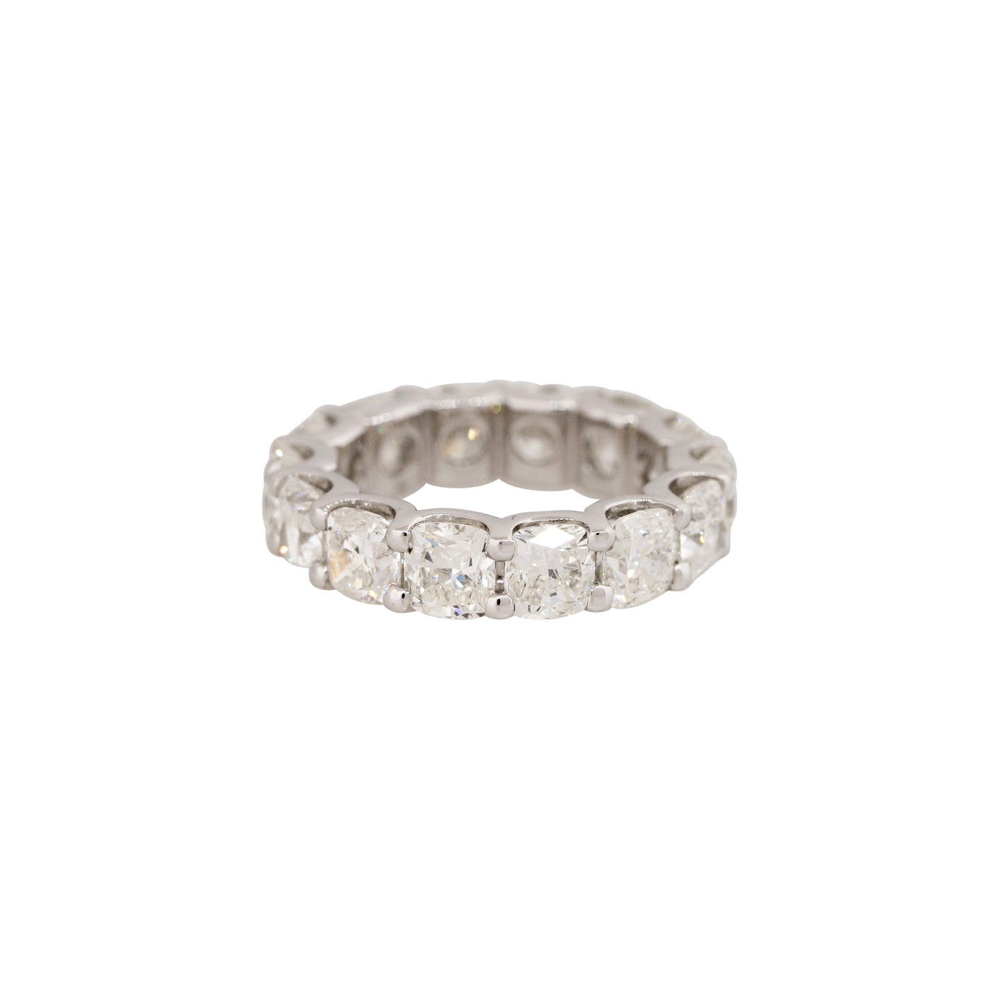 Platinum 7.12ctw Cushion Cut Diamond Eternity Band